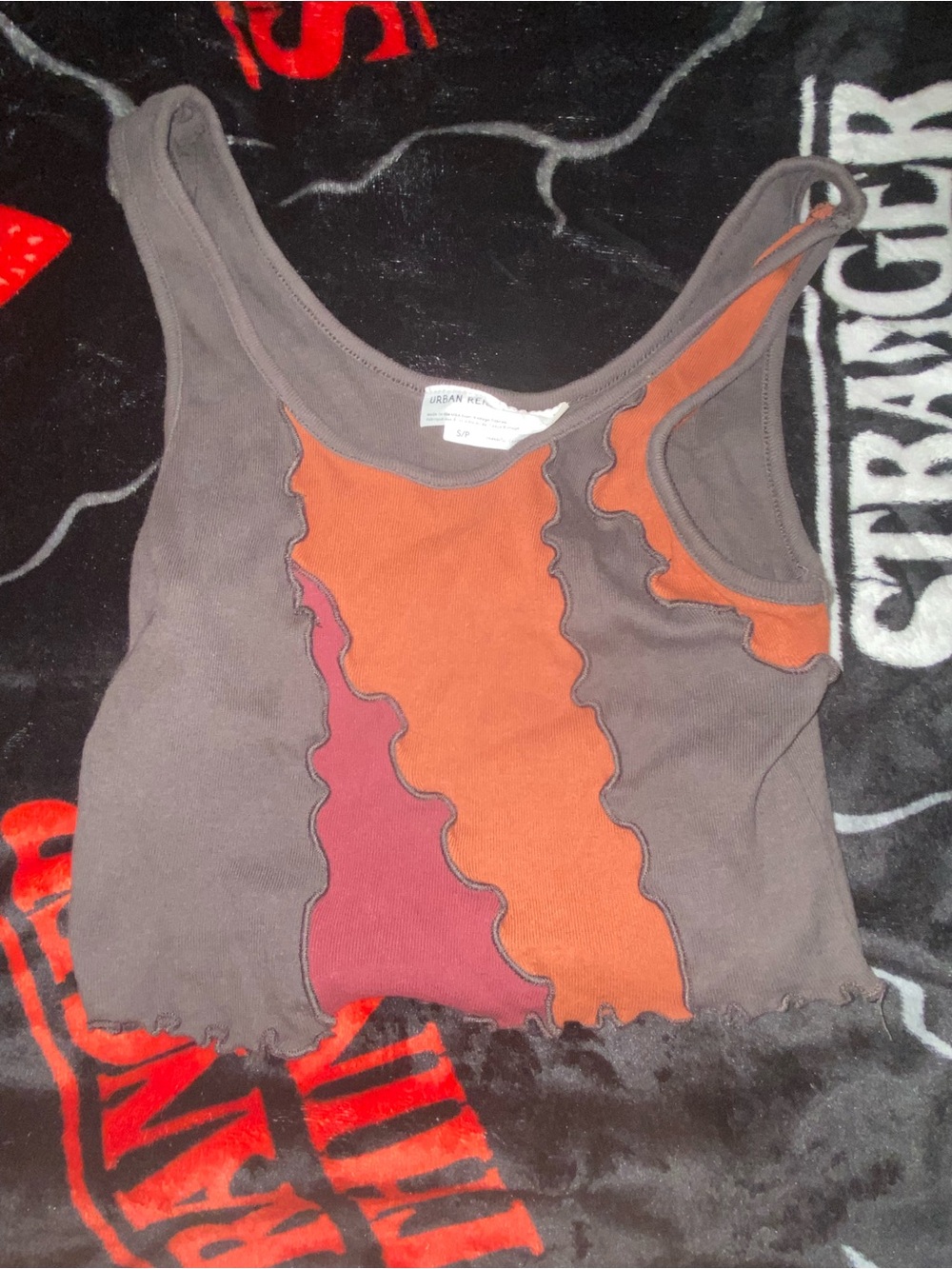 Urban Renewal Remnants Lettuce Edge Tonal Tank Top